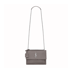 Saint Laurent Sunset Medium In Crocodile Embossed Shiny Leather