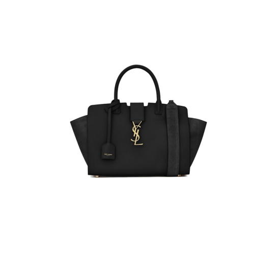 Saint Laurent Downtown Baby Cabas In Smooth And Crocodile Emboss