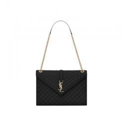 Saint Laurent Envelope Large Bag In Quilted Grain De Poudre Embo