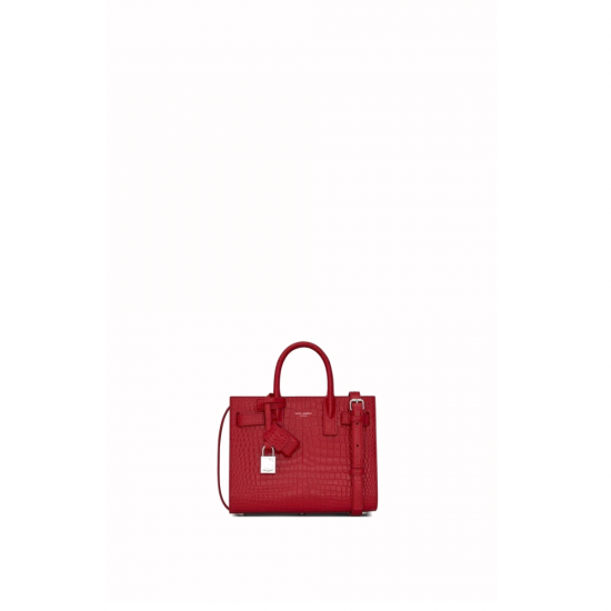 Saint Laurent Classic Sac De Jour Nano In Embossed Crocodile Shi