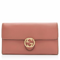 Gucci Leather Interlocking G Icon Continental Wallet (SHF-23213)