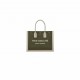 RIVE GAUCHE SMALL TOTE BAG IN LINEN AND LEATHER