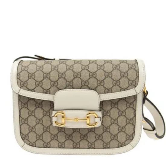 GUCCI Horsebit 1955 Shoulder Bag 602204 White