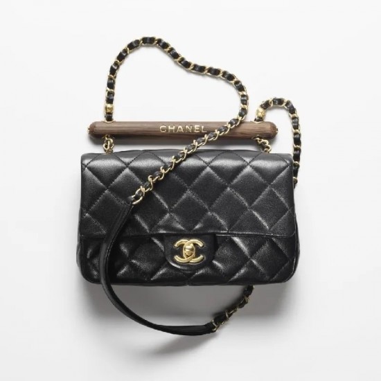 CHANEL SMALL FLAP BAG WITH TOP HANDLE