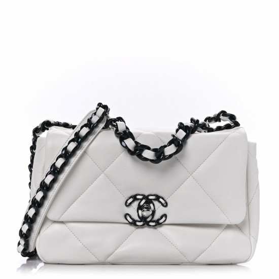 CHANEL Glossy Calfskin Quilted Medium Chanel 19 Flap