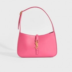 SAINT LAURENT Le 5 à 7 Leather Bag in Bubblegum Pink