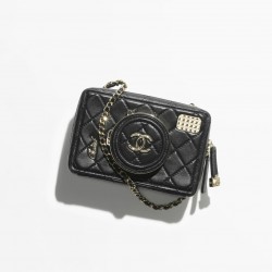 CHANEL CAMERA BAG Lambskin Black