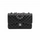 CHANEL Large Classic Handbag Grained Calfskin & Silver Metal