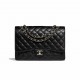 CHANEL Classic Maxi Handbag Grained Calfskin & Gold Metal