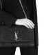 Saint Laurent Large Kate Chain Bag In Black Crocodile Embossed L