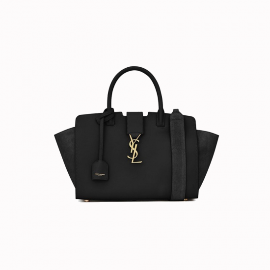 Saint Laurent Downtown Baby Cabas In Smooth And Crocodile Emboss