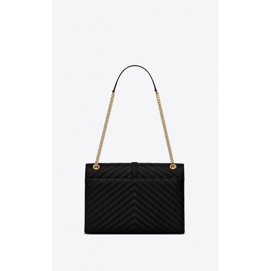 Saint Laurent Envelope Large Bag In Quilted Grain De Poudre Embo