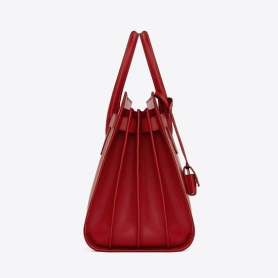 Saint Laurent Small Sac De Jour Bag In Lipstick Red Leather