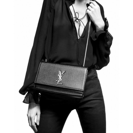 Saint Laurent Kate Medium In Grain De Poudre Embossed Leather