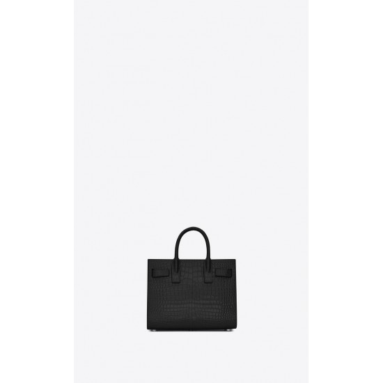 Saint Laurent Classic Sac De Jour Nano In Embossed Crocodile Shi