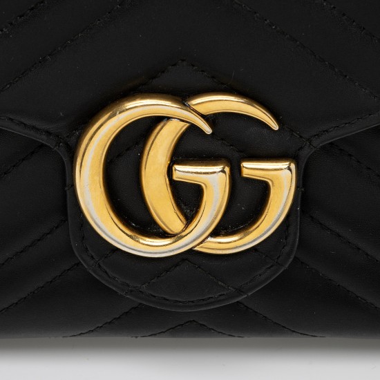 Gucci Matelasse Leather GG Marmont Mini Wallet on Chain Bag (SHF-2W0NuI)