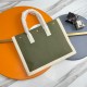 RIVE GAUCHE SMALL TOTE BAG IN LINEN AND LEATHER