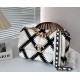 CHANEL Calfskin Crochet Medium Chanel 19 Flap White Black