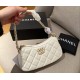 Chanel 19 Hobo Bag White Aged Calfskin Brushed Gold Hardware