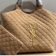 SAINT LAURENT ICARE MAXI SHOPPING BAG IN QUILTED NUBUCK SUEDE