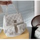 CHANEL 23K TRIPLE POCKET MINI BACKPACK CAVIAR WHITE LGHW