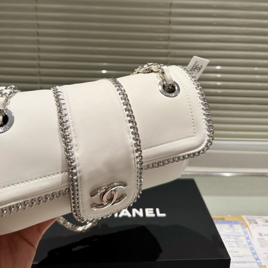 CHANEL Lambskin Mini Madison Flap White