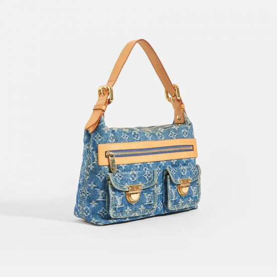 LOUIS VUITTON Monogram Denim Baggy PM Shoulder Bag