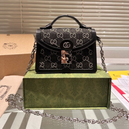 Gucci Ophidia GG Denim Tote Bag