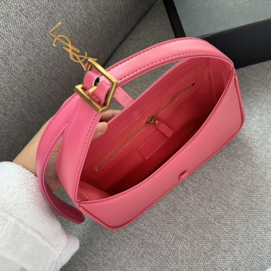 SAINT LAURENT Le 5 à 7 Leather Bag in Bubblegum Pink