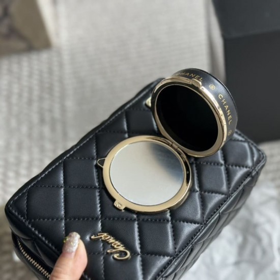 CHANEL CAMERA BAG Lambskin Black