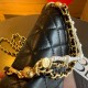 Chanel Mini Square Pearl Crush Flap Bag Black Lambskin Brushed Gold Hardware