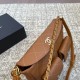 Chanel Double Pocket Hobo Bag Caramel Shiny Calfskin Brushed Gold Hardware