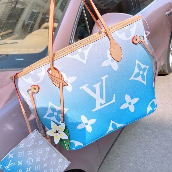 Louis Vuitton Neverfull Gradient Pastel MM Blue