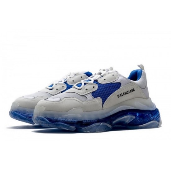 Balenciaga Triple S Clear Sole "White Blue"