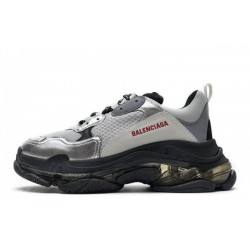 Balenciaga Triple S Clear Sole "Black Silver"