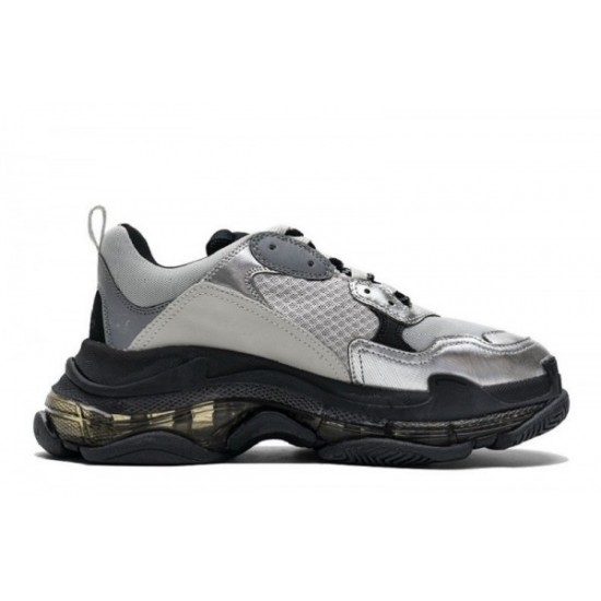 Balenciaga Triple S Clear Sole "Black Silver"