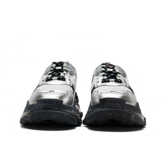 Balenciaga Triple S Clear Sole "Black Silver"