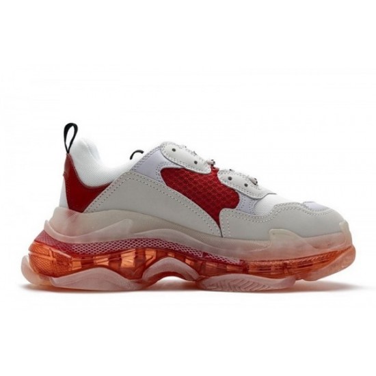 Balenciaga Triple S Clear Sole "White Red"