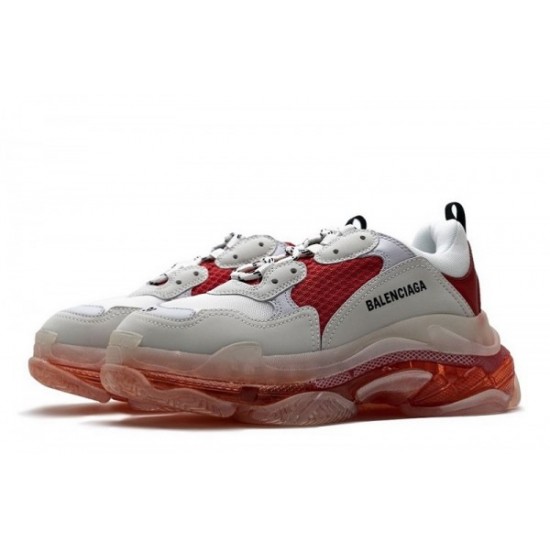 Balenciaga Triple S Clear Sole "White Red"