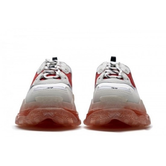 Balenciaga Triple S Clear Sole "White Red"