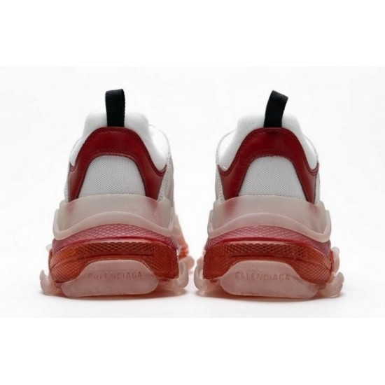 Balenciaga Triple S Clear Sole "White Red"