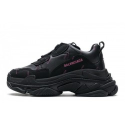 Balenciaga Triple S Allover Logo "Letter Black Pink"