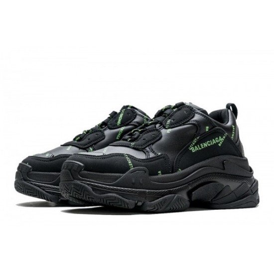 Balenciaga Triple S Allover Logo "Black Green"