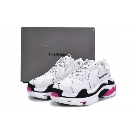 Balenciaga Triple S "Letter White Rose Red"