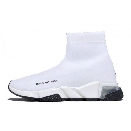 Balenciaga Speed Clear Sole "White Black"