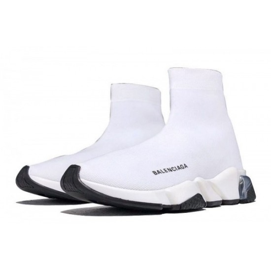 Balenciaga Speed Clear Sole "White Black"