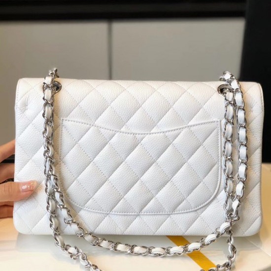 CHANEL Classic Flap Handbag SILVER METAL