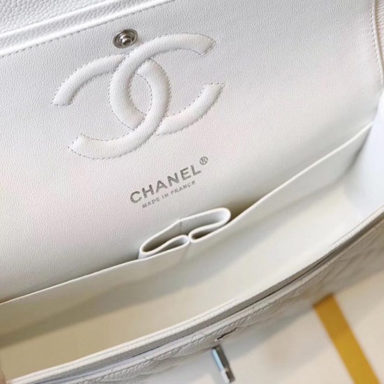 CHANEL Classic Flap Handbag SILVER METAL