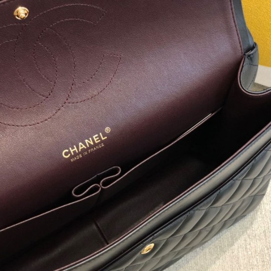 CHANEL Classic Maxi Handbag LAMBSKIN & GOLD METAL