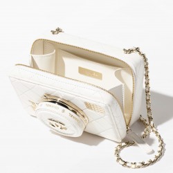 CHANEL CAMERA BAG Lambskin White